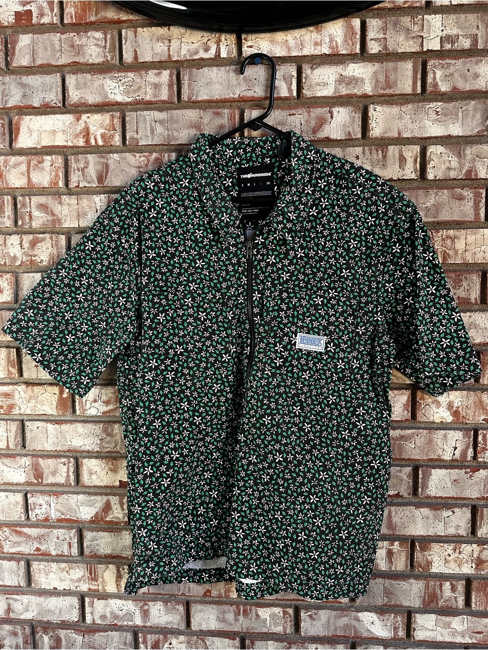 The Hundreds Quarter Zip Floral Canvas Polo